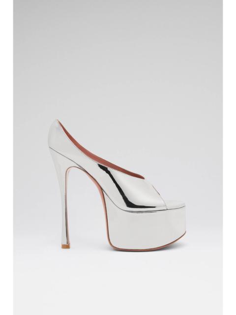 Amina Muaddi ANOK PLATEAU SLIPPER 155 SILVER MIRROR