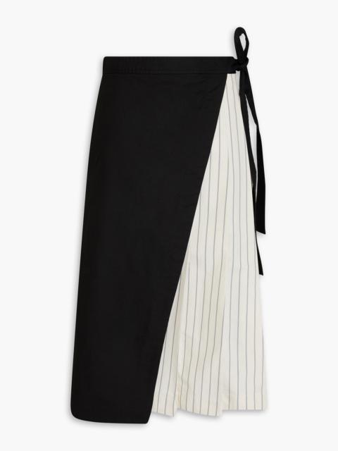3.1 Phillip Lim Layered striped cotton-blend poplin and canvas midi skirt