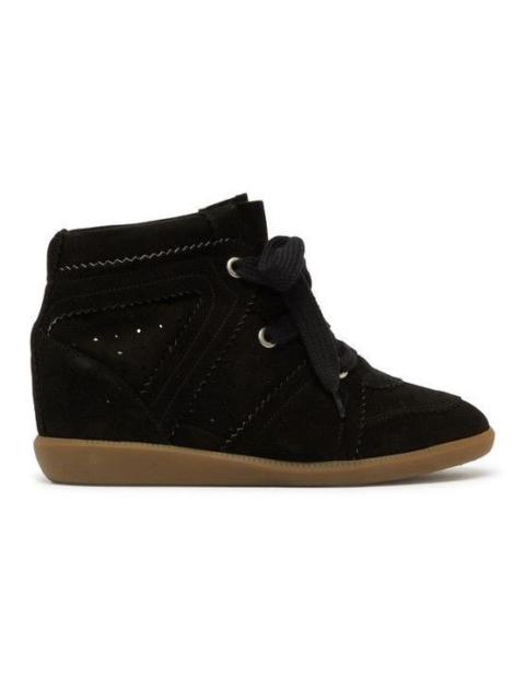 Isabel Marant ISABEL MARANT Bobby High Top Black Suede 25mm Heel Sneakers