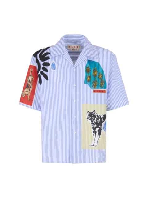 Marni STRIPED PATCHWORK SHIRT