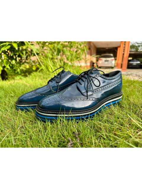 Prada Authentic Prada Brogue Wingtip Lace Up Platform Shoes