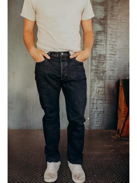 Iron Heart 16OZ SLUBBY SELVEDGE DENIM RELAXED TAPERED CUT JEANS - INDIGO OVERDYED BLACK IH-888S-SLBOD