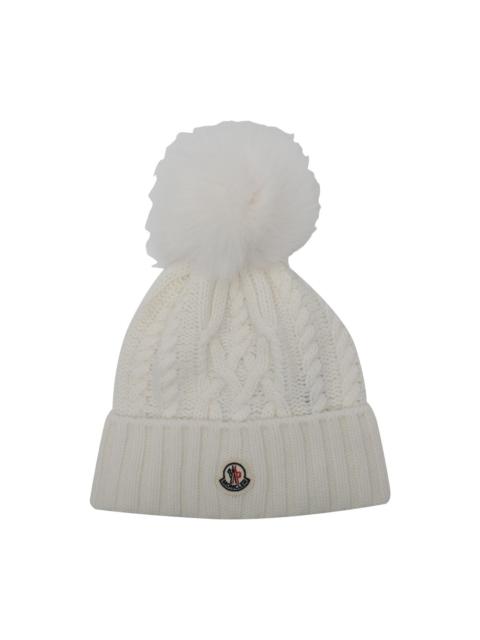 Moncler Moncler Women Logo Beanie With Pompon