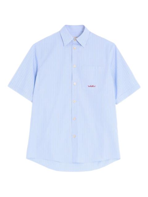 Valentino striped-pattern embroidered-logo shirt