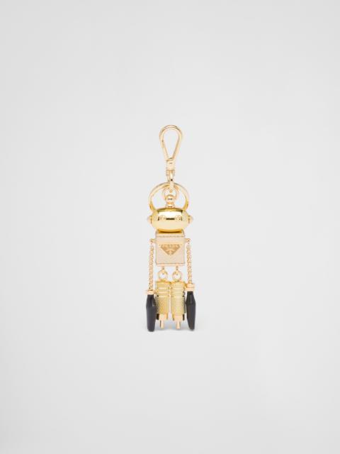 Prada Saffiano leather robot keychain trick