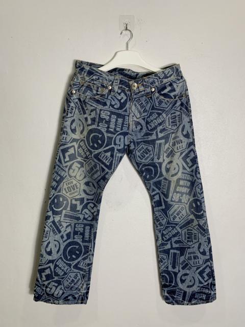 Hysteric Glamour Vintage 1990’s Co&Lu All over print denim pants acid wash