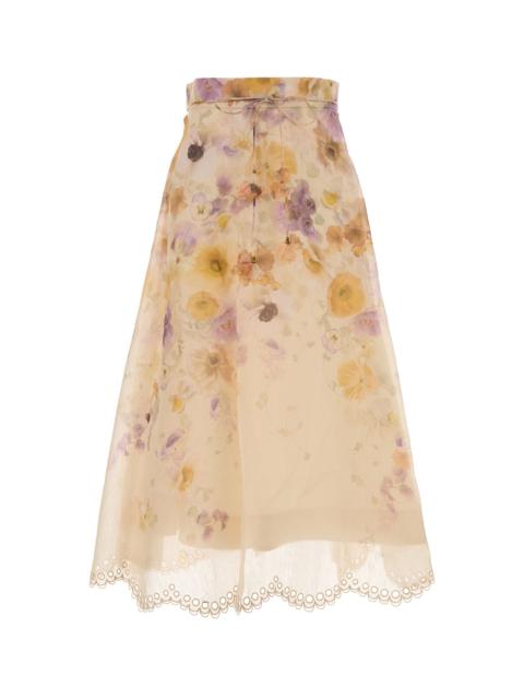 Zimmermann Printed linen blend Memento skirt