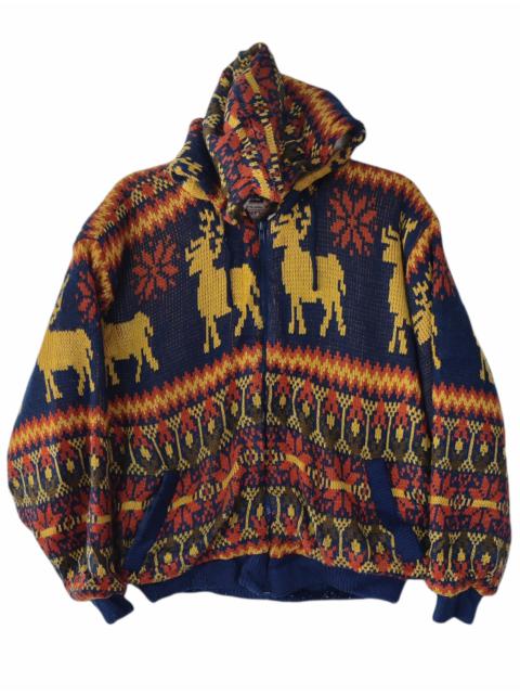 Other Designers Japanese Brand - Zipper Knitwear Navajo Hoodie Sherpa