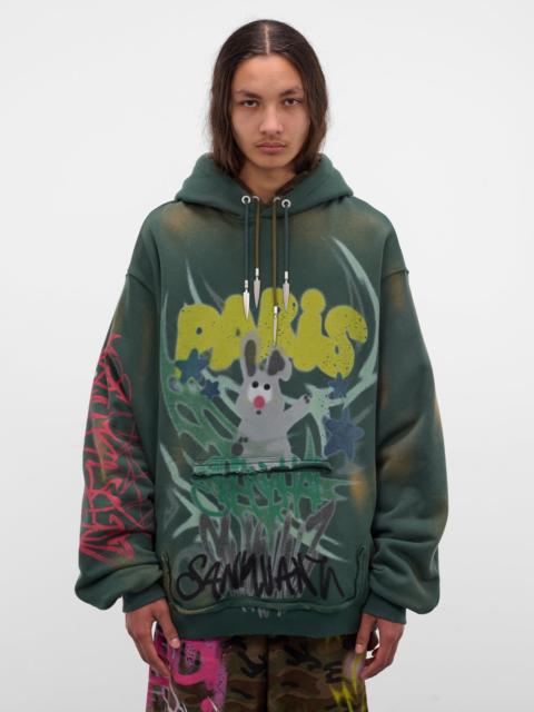 Sankuanz Gray Graffiti Layered Hoodie