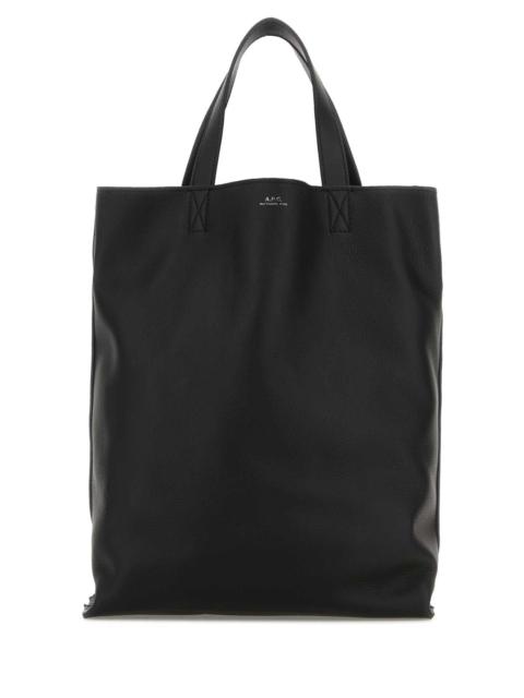 A.P.C. A.P.C. Men Black Leather Medium Maiko Shopping Bag