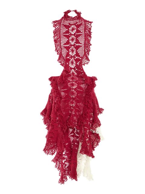 diotima Spade Crocheted Merino Wool Midi Dress fuchsia