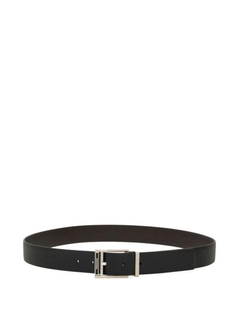 FERRAGAMO Ferragamo Men Square Buckle Reversible And Adjustable Grained Leather Belt