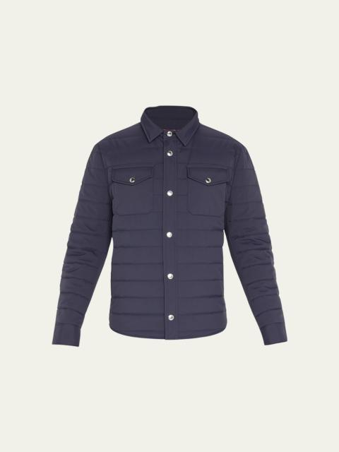 Brunello Cucinelli Men's Quilted Nylon Shirt Jacket