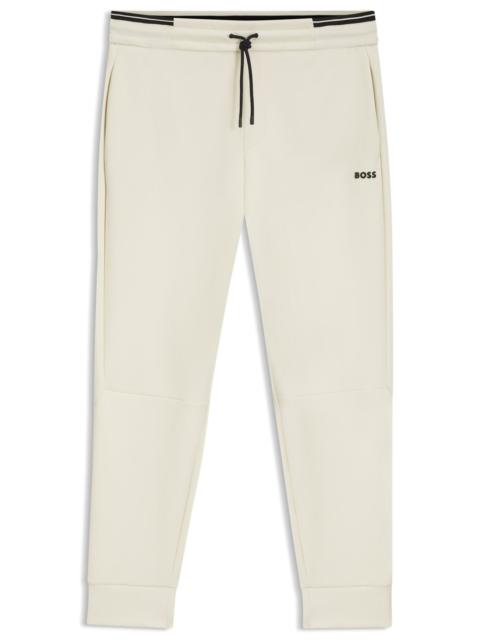 BOSS COTTON TRACKSUIT BOTTOMS WITH STRIPED TRIMS
