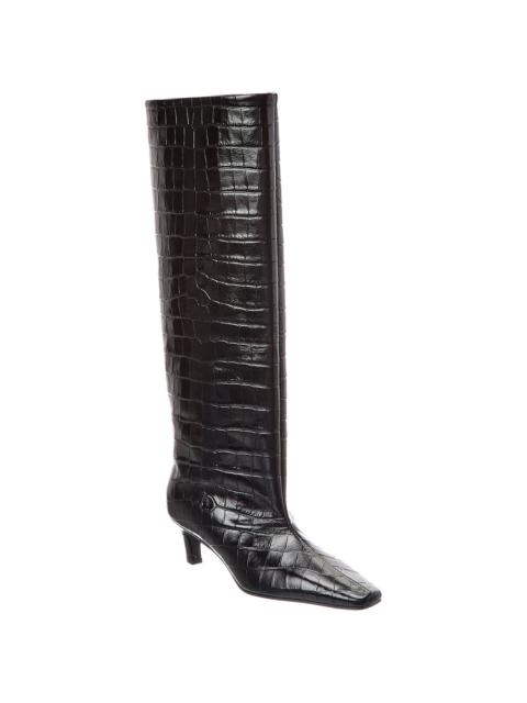 TOTEME TOTEME Croc-Embossed Leather Knee Boot