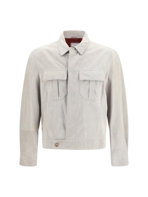 Brunello Cucinelli Brunello Cucinelli Suede Jacket Corda Rubino Men