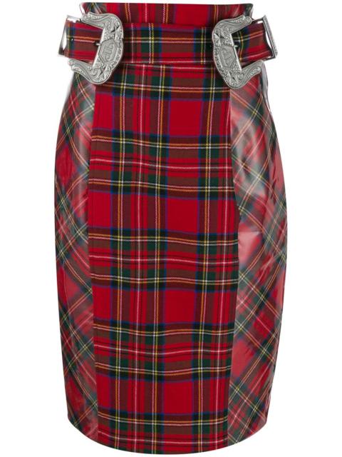 PHILIPP PLEIN Tartan pencil skirt