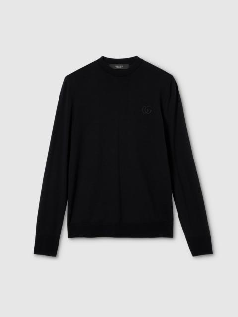 GUCCI Knit wool sweater with embroidery