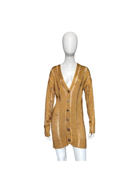 Jean Paul Gaultier gold open knit cardigan XS