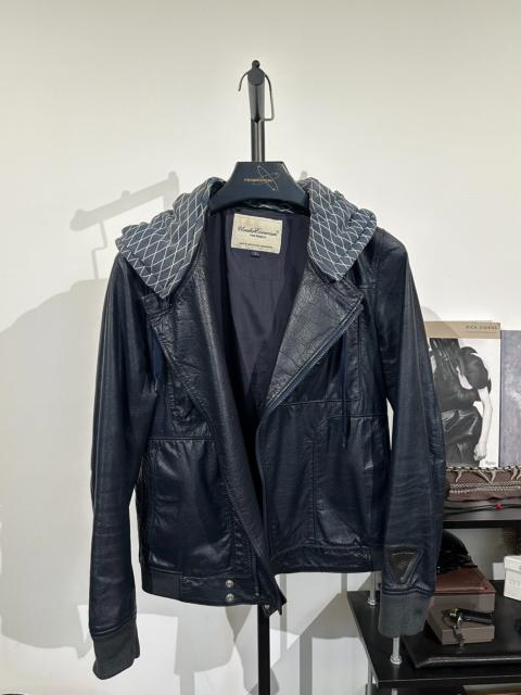 UNDERCOVER Undercover žLeather Hooded Moto Jacket