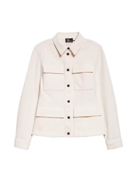 Moncler Grenoble Moncler Grenoble Jersey Interlock Shirt Jacket in White at Nordstrom