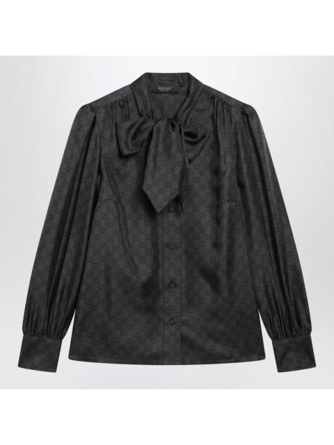 GUCCI Gucci Black Silk Twill Shirt With Gg Print Women