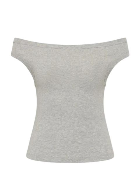 ST. AGNI Organic Cotton Off Shoulder Top in Grey Marie
