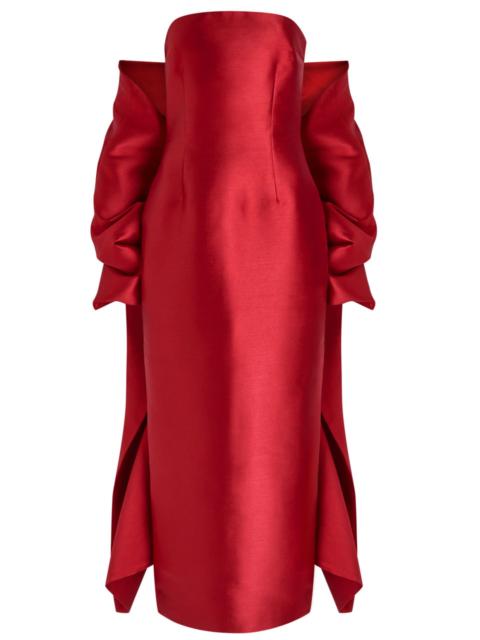 SOLACE LONDON Solace London Renee Strapless Stole Faille Maxi Dress