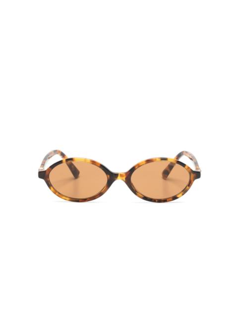 tortoiseshell oval-frame sunglasses