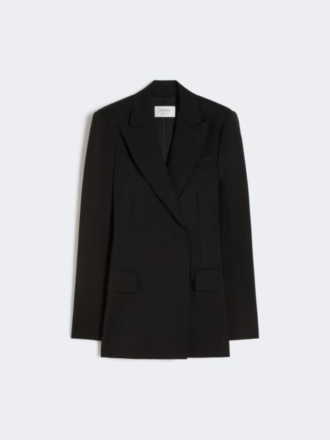 Sportmax Natural stretch pure wool tailored blazer - BLACK