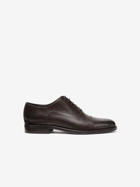 CORNELIANI Brown leather Oxford shoes