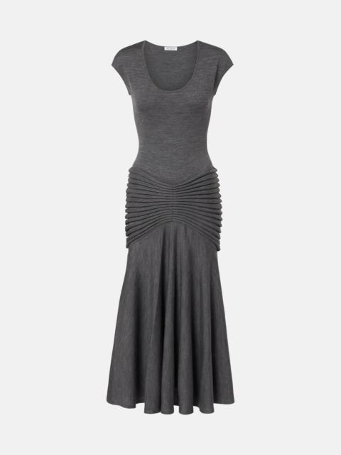 Alaïa Knitted pleated wool midi dress