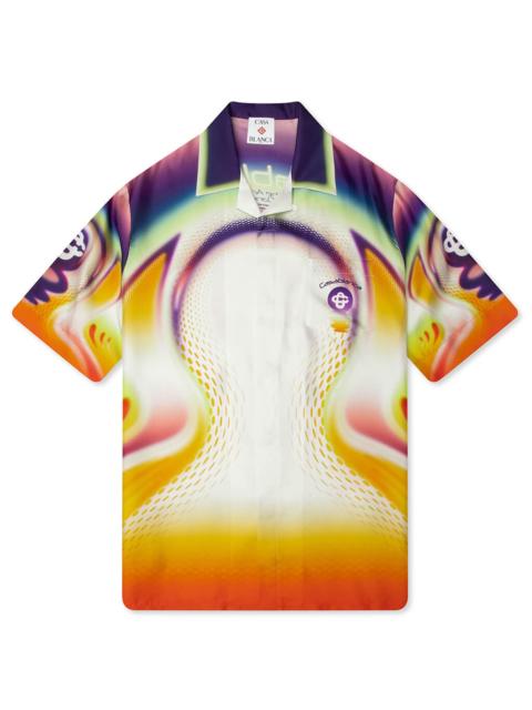 CASABLANCA SPORCHID S/S SILK SHIRT - WHITE SPORCHID