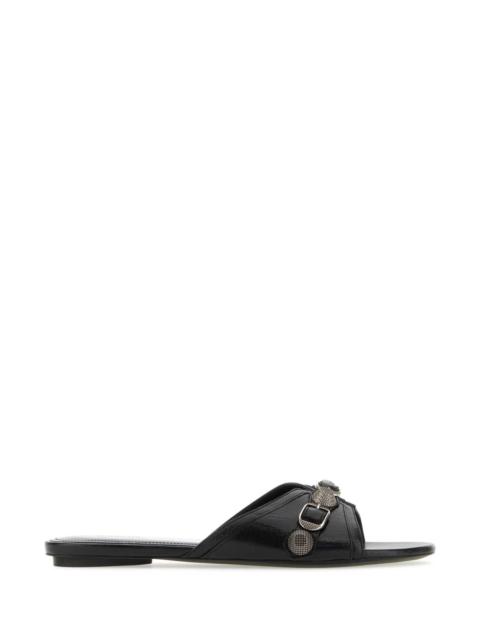 BALENCIAGA Balenciaga Women Black Leather Slippers