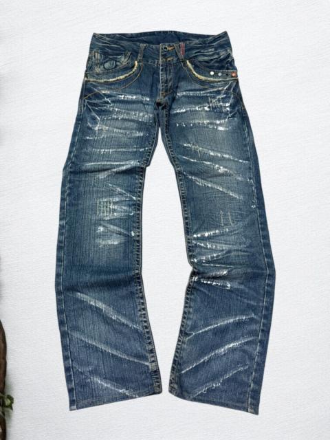 Hysteric Glamour BS RAW Distressed White Paint Splash Studded Washed De