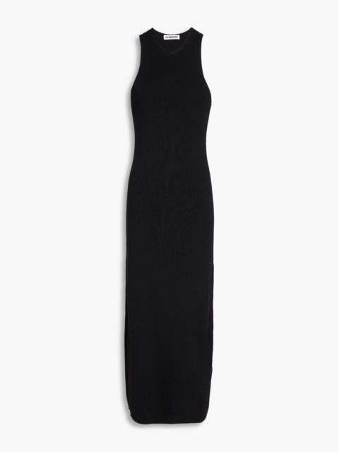 Jil Sander Cutout ribbed wool midi dress
