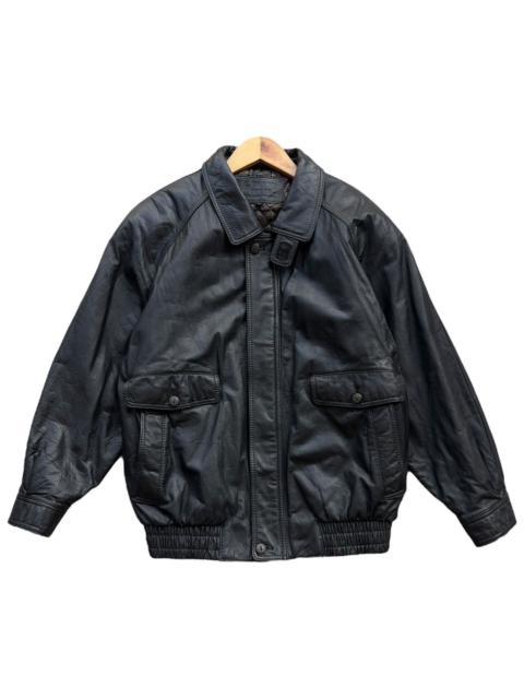 Other Designers Japanese Brand - Vintage 90s Italian Mode A2 Black Flight Leather Jacket