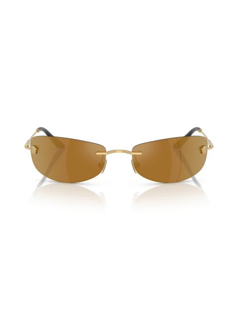 VERSACE Versace 60mm Rectangle Sunglasses in Gold at Nordstrom