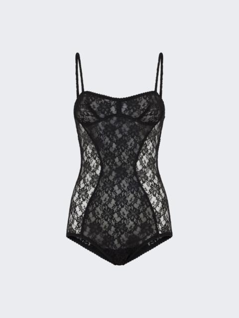 THE ATTICO Body Stretch Lace Black