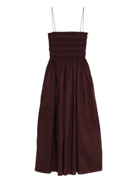MATTEAU shirred bodice midi dress