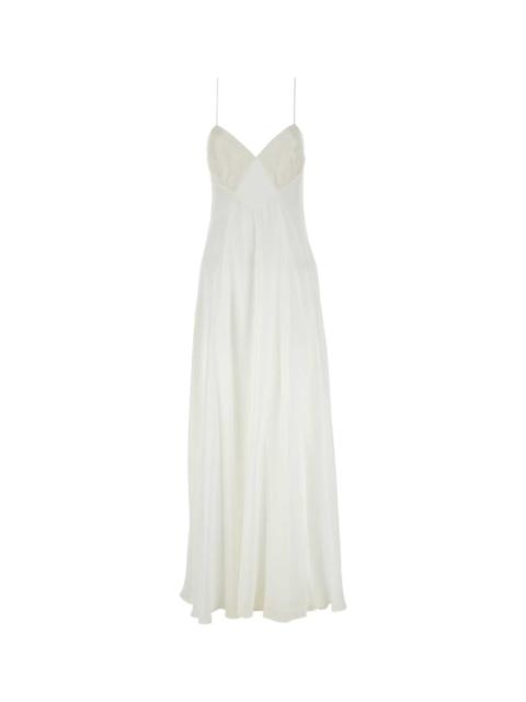 Max Mara Max Mara Women White Georgette Calmi Long Dress
