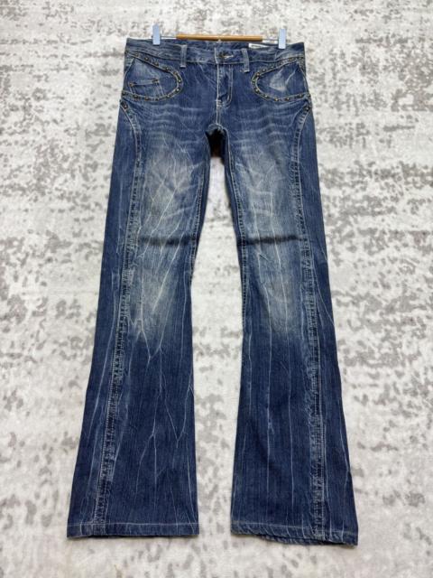 Hysteric Glamour Semantic Design Flare Y2K Punk Distressed Denim Studded