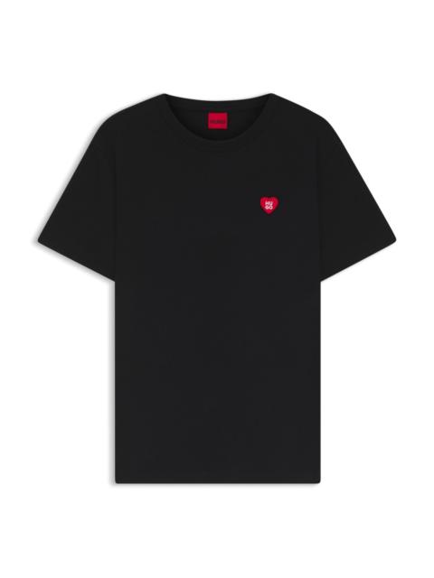 HUGO HEART-LOGO T-SHIRT IN COTTON JERSEY