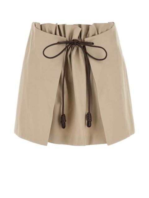 Loewe Loewe Women Beige Gabardine Mini Skirt