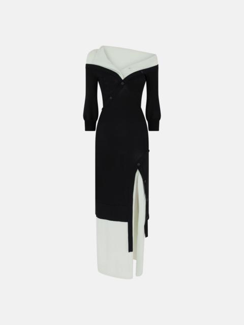 THE ATTICO BLACK AND BLUE KNITTED DRESS