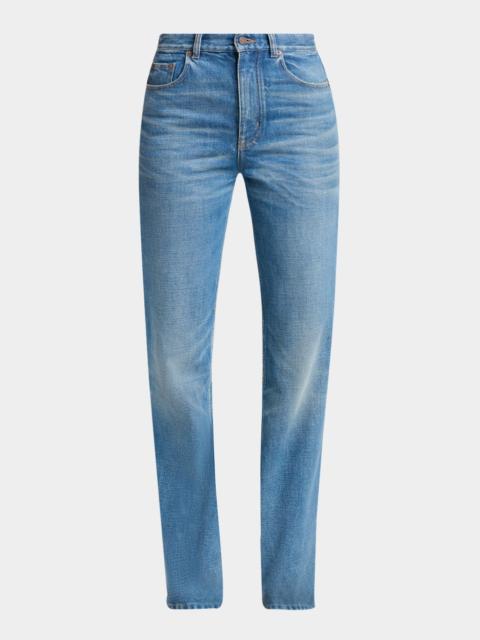 Chloé High-Rise Slim-Leg Denim Trousers