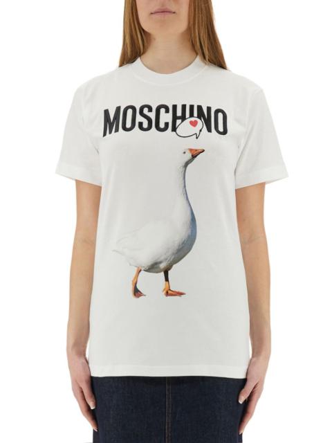 Moschino T-SHIRT GOOSE IN COTONE
