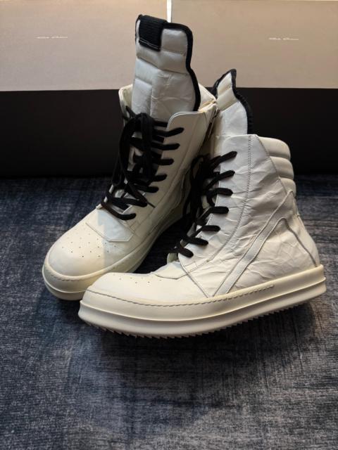 Rick Owens Rick Owens  pure white wrinkled leather boots