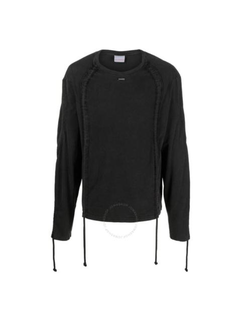 BLUEMARBLE Bluemarble Black Drawstring Long Sleeve Cotton T-Shirt