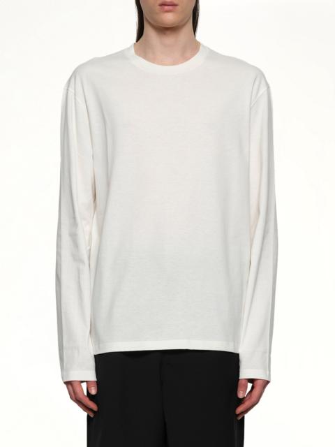 Jil Sander Long Sleeve Logo T-Shirt in Coconut